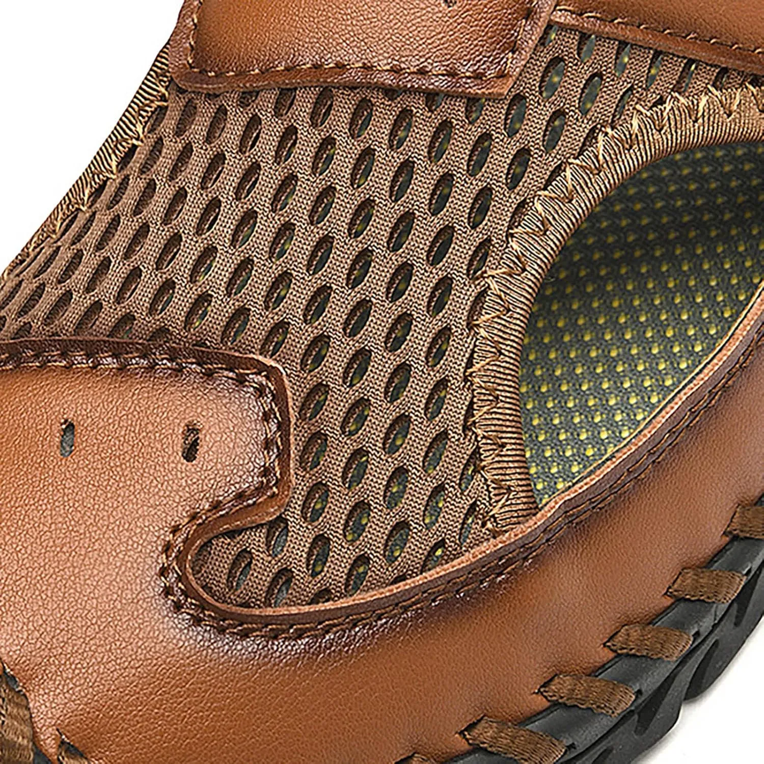 2023 Men's New Versatile Trendy Handmade Large Beach Shoes Hollow Mesh Shoes Sandals for Men