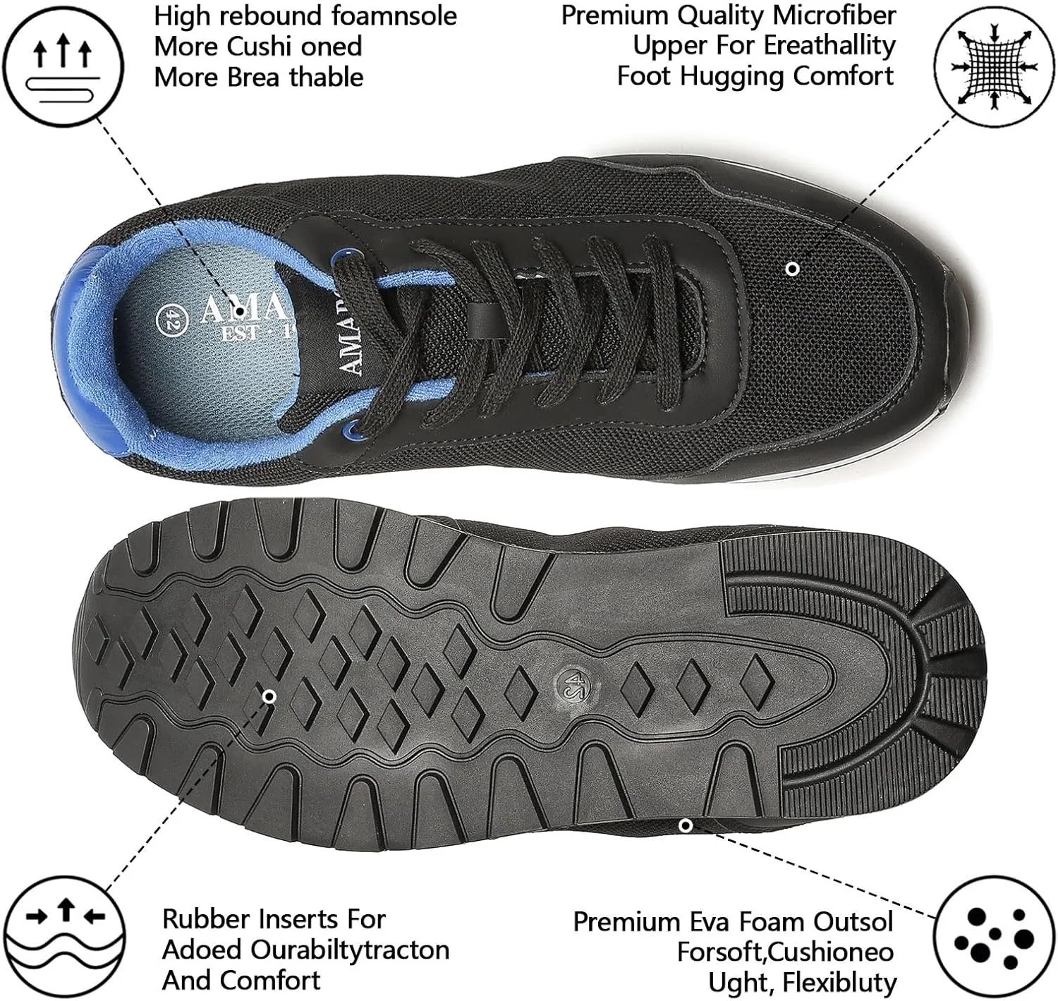 AMAPO Men's Retro Style Low Profile Sneaker Espadrilles
