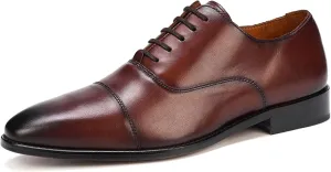 Anthony Veer Bill Cap-Toe Oxford Dress Shoes for Men | Lace-up | Full Grain Calfskin Leather | Blake Construction| Ortholite Cushion Comfort | Recraftable Leather Outsole