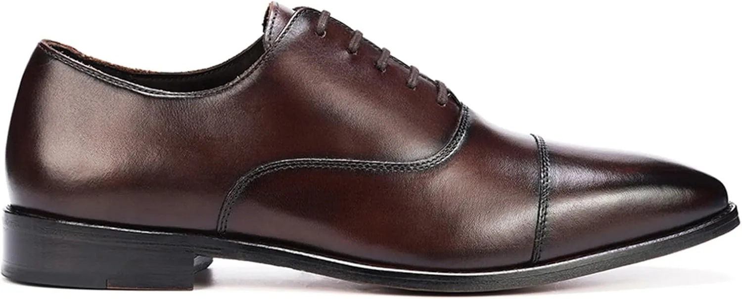 Anthony Veer Bill Cap-Toe Oxford Dress Shoes for Men | Lace-up | Full Grain Calfskin Leather | Blake Construction| Ortholite Cushion Comfort | Recraftable Leather Outsole