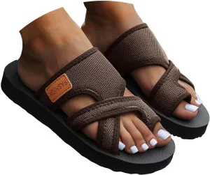 Breathable Mesh Slide Sandals For Women 2025 Comfortable Orthopedic Arch Support Sandals Summer Walking Flats Slippers