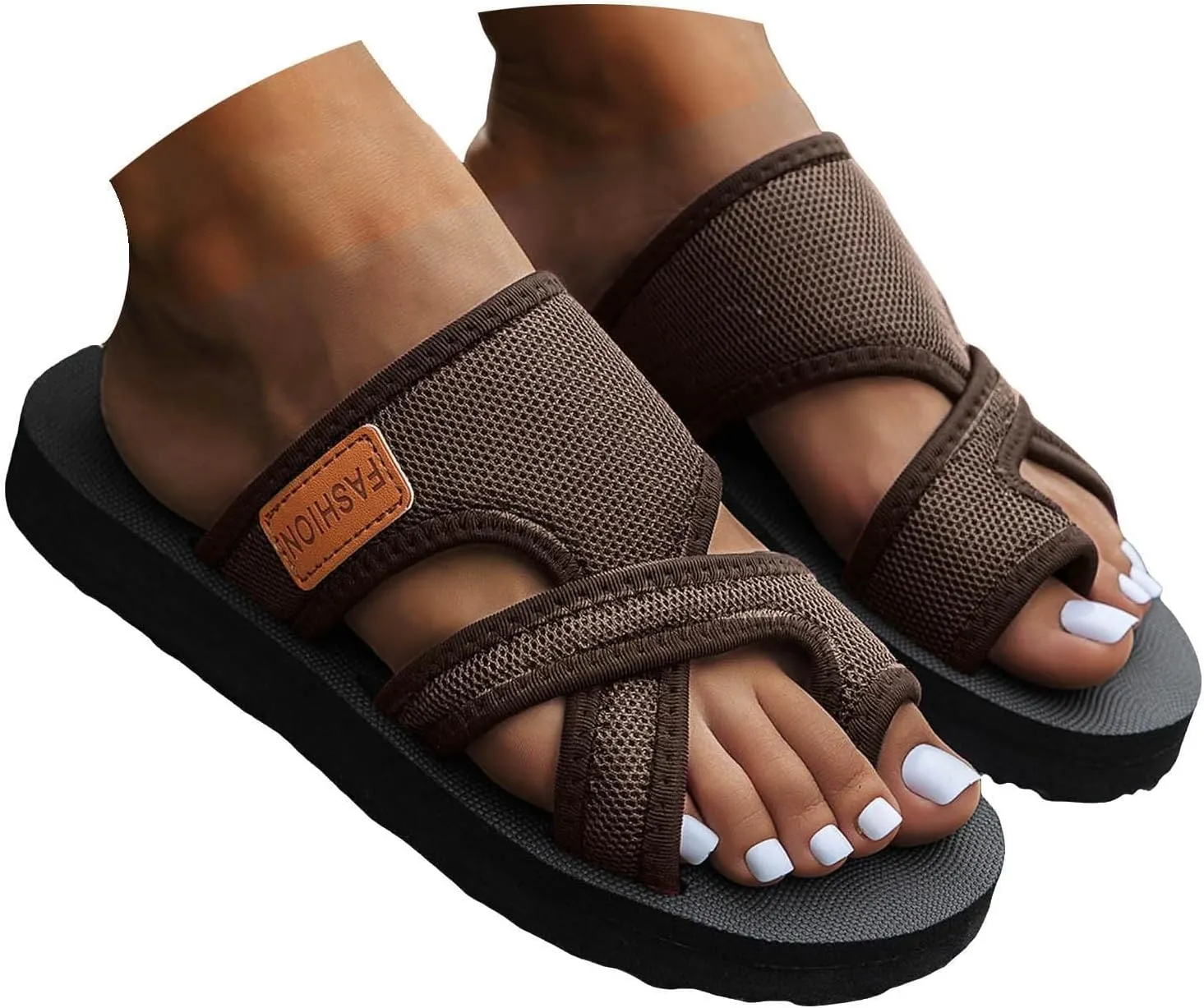 Breathable Mesh Slide Sandals For Women 2025 Comfortable Orthopedic Arch Support Sandals Summer Walking Flats Slippers