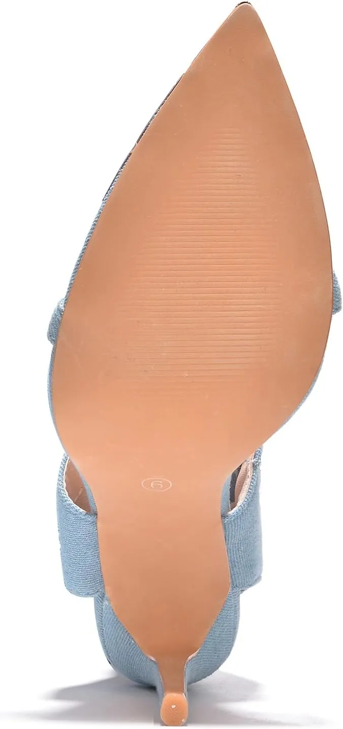 Cape Robbin Kyara Rhinestone Denim Thigh High Heels (Kyara)