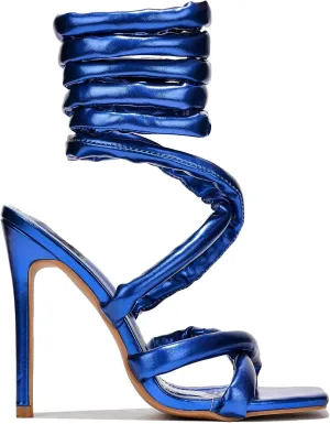 Cape Robbin Women Lace up Wrap Up Rhinestone Strappy High Heels Sandals