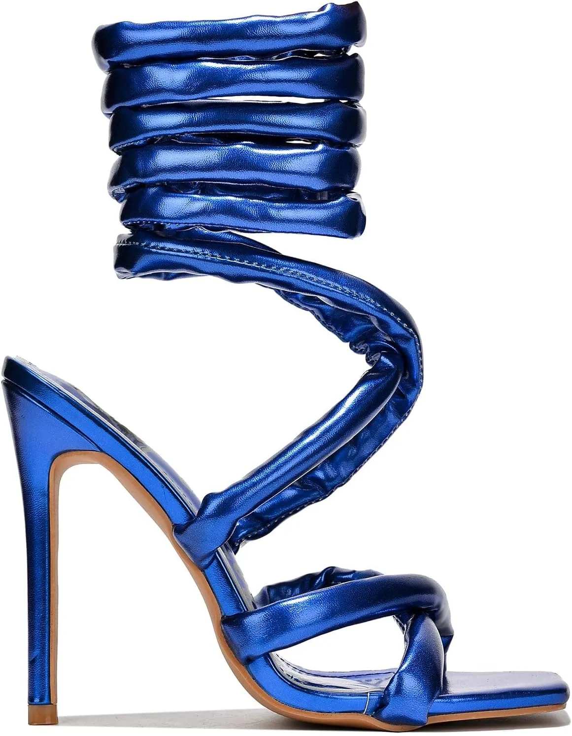 Cape Robbin Women Lace up Wrap Up Rhinestone Strappy High Heels Sandals
