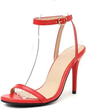 ChaiRong Zhou Women's Stiletto Sandals Buckle Strap High Heels Summer Open Toe Office Pumps Sexy Party Shoes