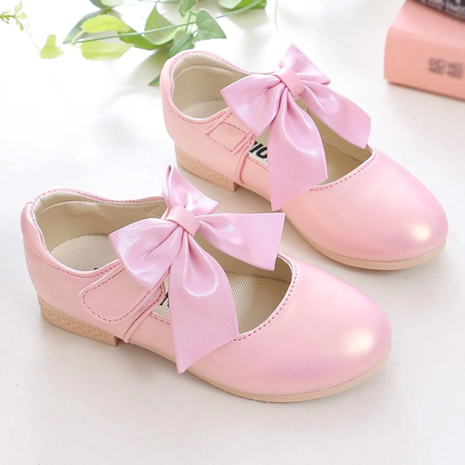 Children Shoes White Leather Shoes Bowknot Girls Shoes Single Shoes Performance Shoes School Shoes for Girls