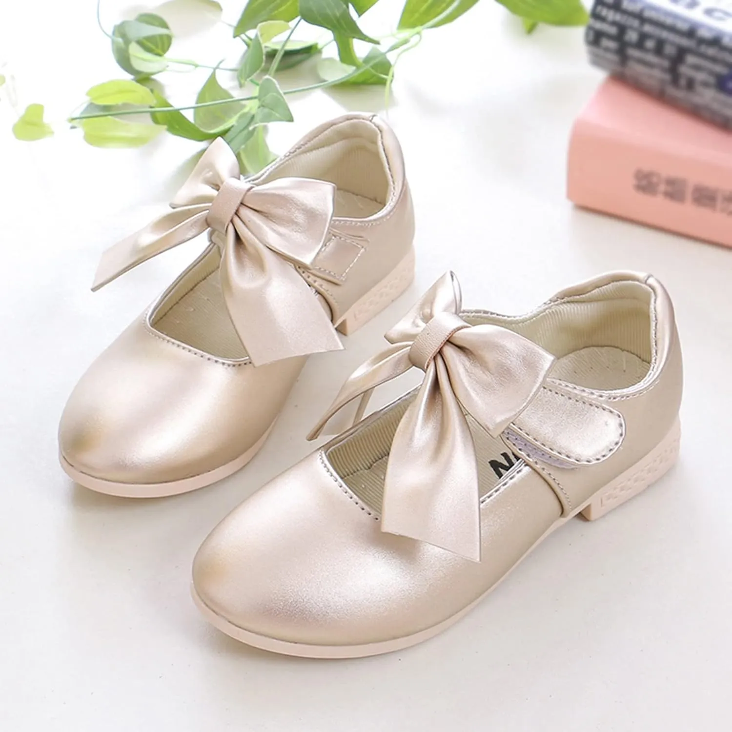 Children Shoes White Leather Shoes Bowknot Girls Shoes Single Shoes Performance Shoes School Shoes for Girls