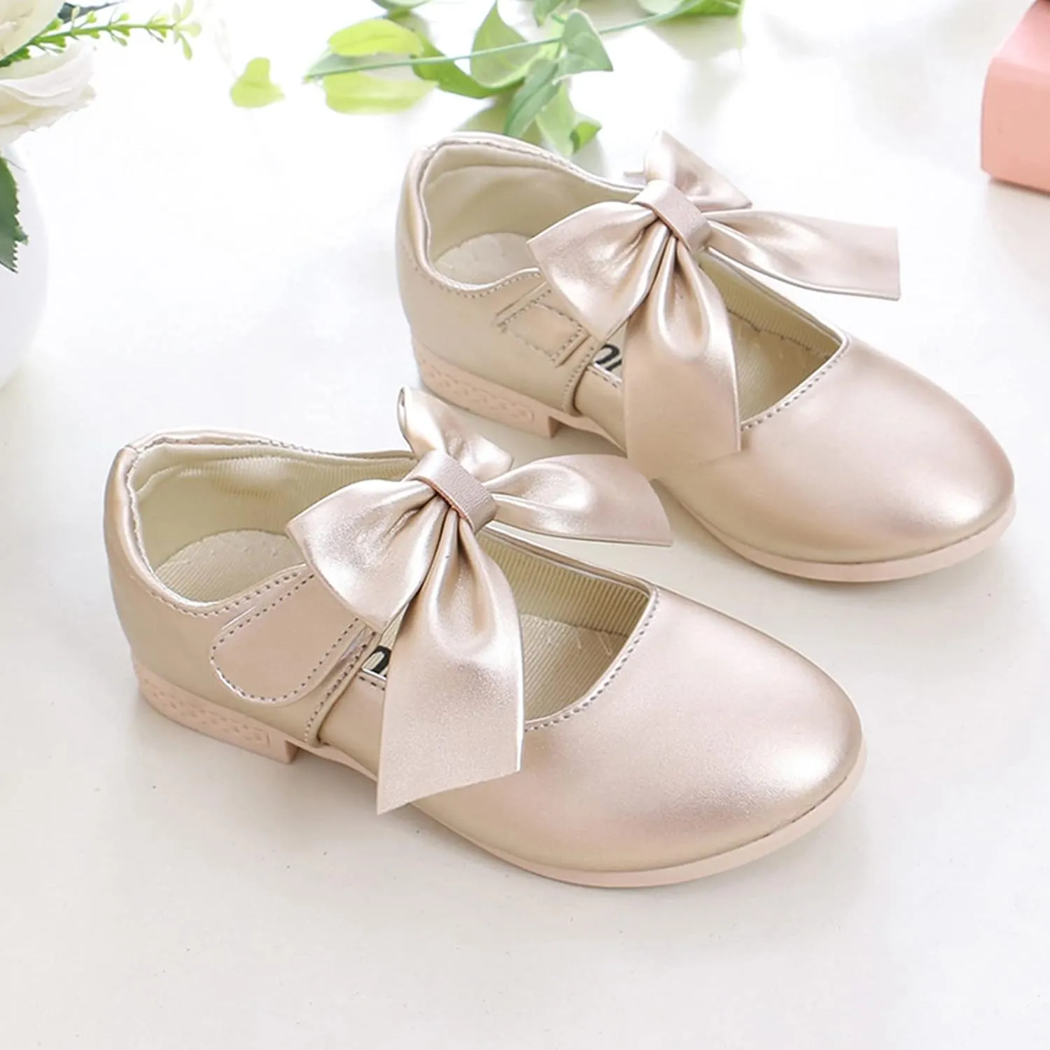 Children Shoes White Leather Shoes Bowknot Girls Shoes Single Shoes Performance Shoes School Shoes for Girls