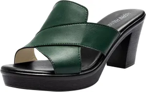 Chunky Block Heels Open Toe Ankle Strap Sandals Summer Chunky Fish Mouth Flip-Flop Sandal Women Middle Wedge