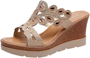 Comfortable Orthopedic Sandals Sandals Crystal Wedges Slippers Thick Bohemia Ladies Toe Shoes Women Women's Wedges