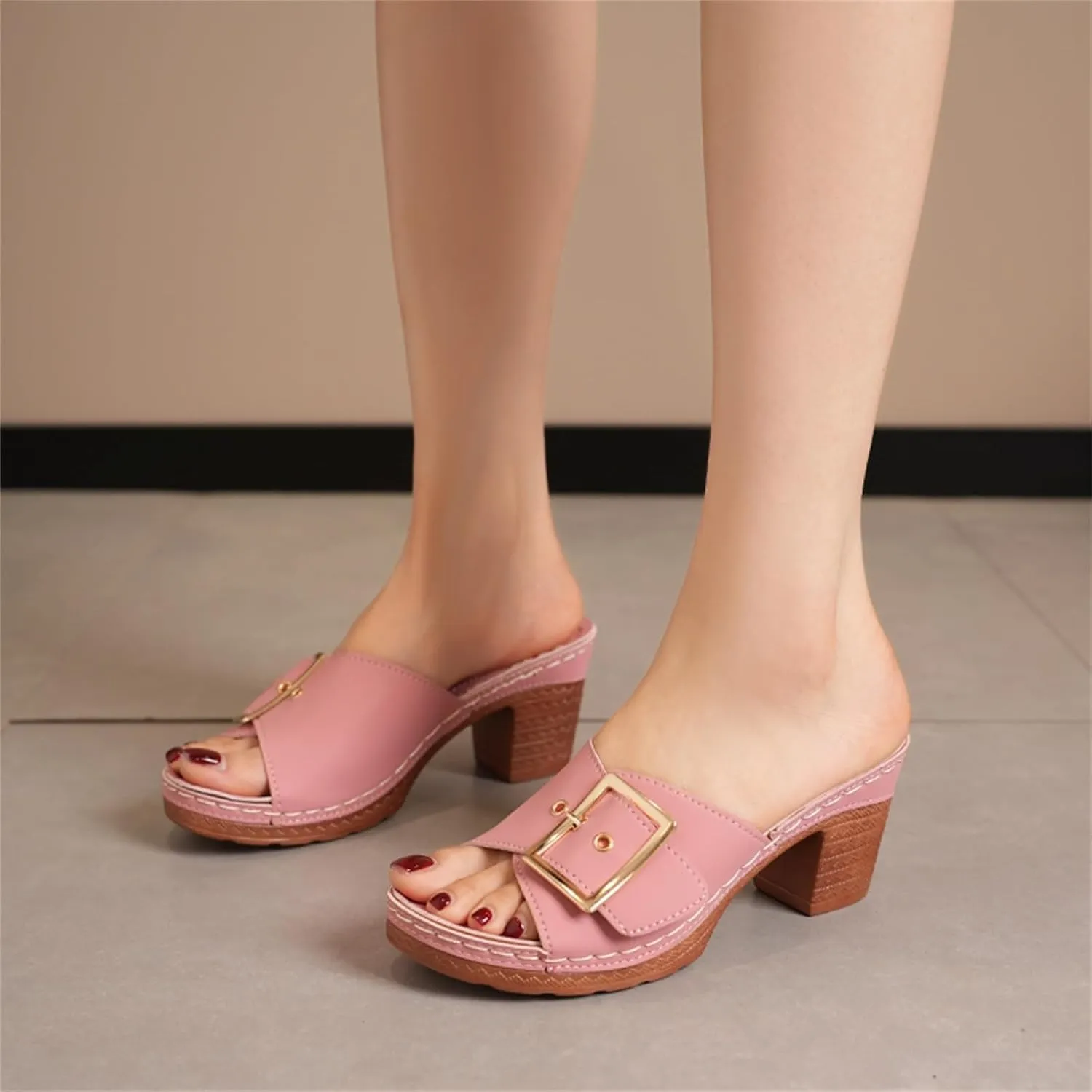 Comfy Dress Sandals for Women Low Heel Hollow Out Slip On Slides Wedges Fashion Dressy Rome Beach Summer Shoes