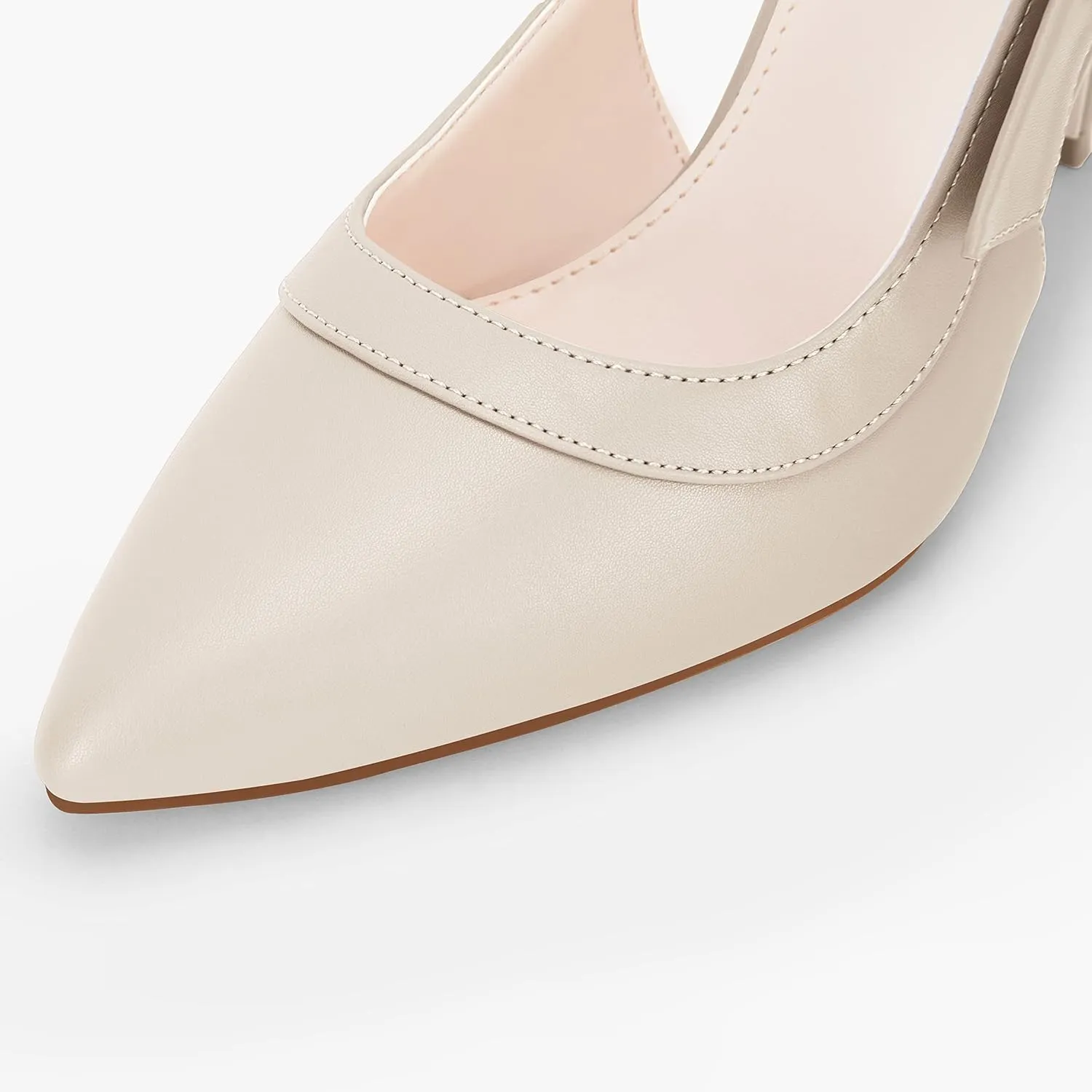 Coutgo Women's Pointed Toe High Heels Slingback Bowknot Formal Pumps Dress Shoes