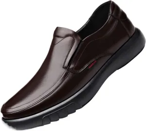 Dress Shoes for Men Genuine Leather Men's Casual Shoes Soft Non-Slip Rubber Loafers for Everyday Wear
