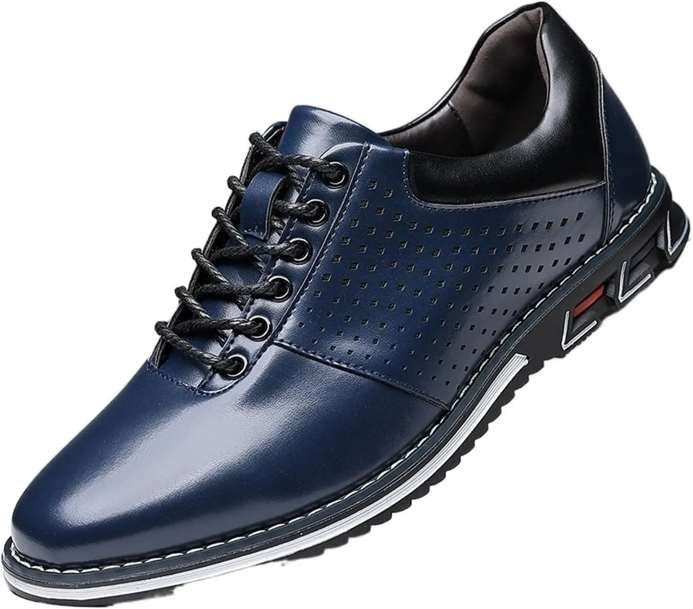 Dress Shoes for Men Men's Breathable Leather Lace-Up Casual Shoes Soft Comfortable Flats for Everyday Wear
