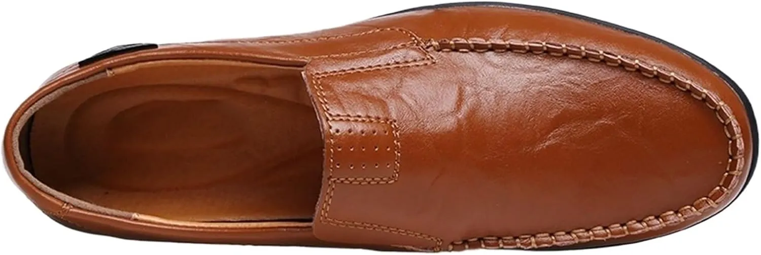 Dress Shoes for Men Men's Casual Leather Shoes Breathable Soft Brown Footwear for Everyday Comfort
