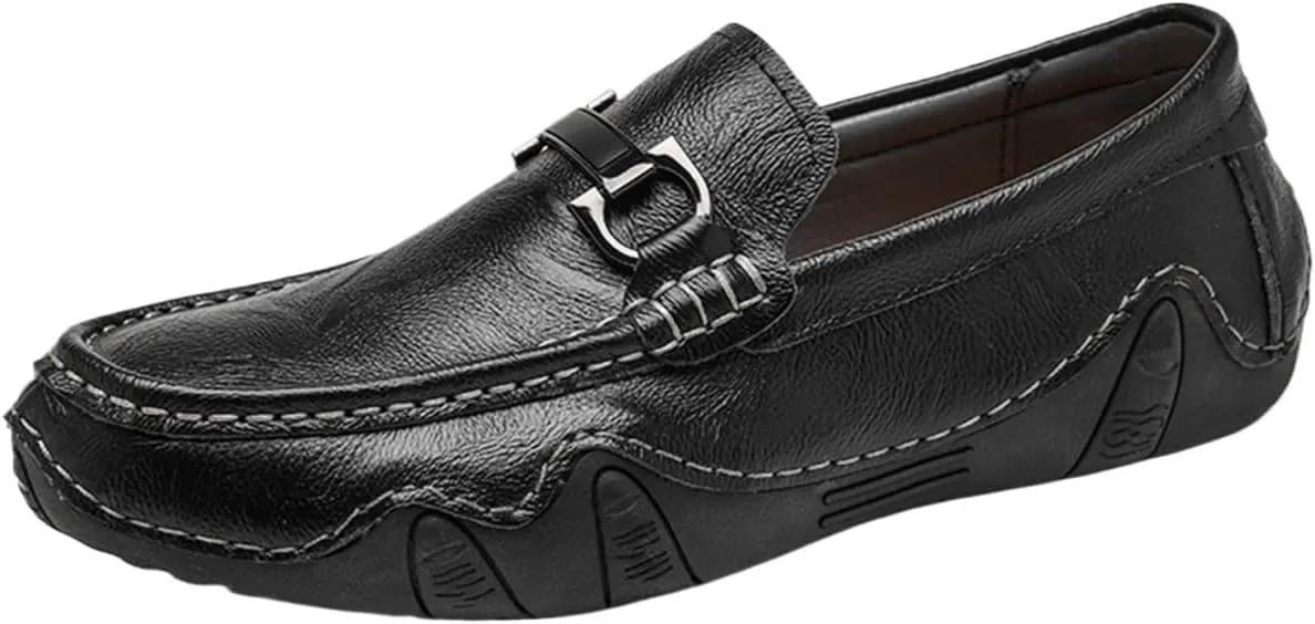 Dress Shoes for Men Men's Leather Loafers Slip-On Casual Shoes Comfortable Summer Flats for Everyday Wear