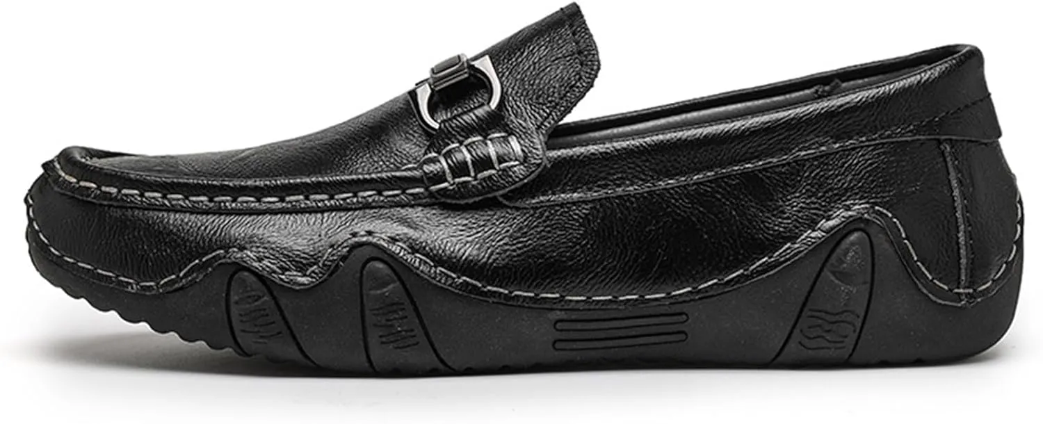 Dress Shoes for Men Men's Leather Loafers Slip-On Casual Shoes Comfortable Summer Flats for Everyday Wear