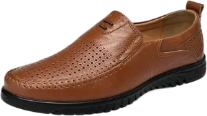 Dress Shoes for Men Men's Leather Slip-On Loafers Breathable, Non-Slip Casual Shoes for Formal and Everyday Wear