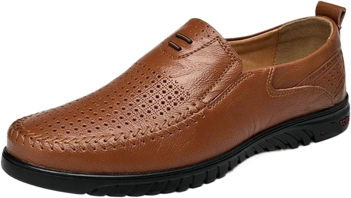 Dress Shoes for Men Men's Leather Slip-On Loafers Breathable, Non-Slip Casual Shoes for Formal and Everyday Wear