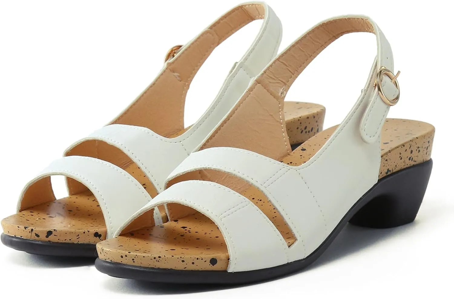 Eduavar Wedge Sandals for Women, Womens Sandals Orthopedic Sandals Dressy Open Toe Low Heel Sandals with Ankle Strap