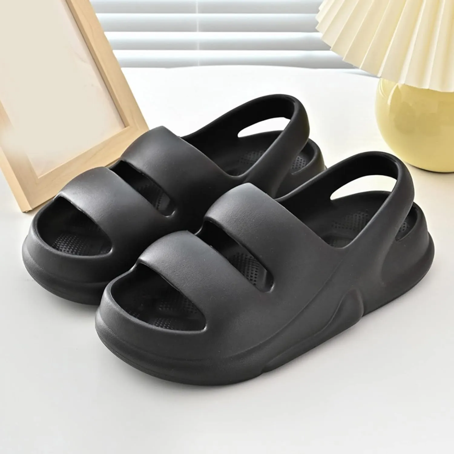 Fashion All Seasons Men Sandals Flat Soles Thick Soles Non Slip Comfortable Indoor And Outdoor Cork Bed Sandals