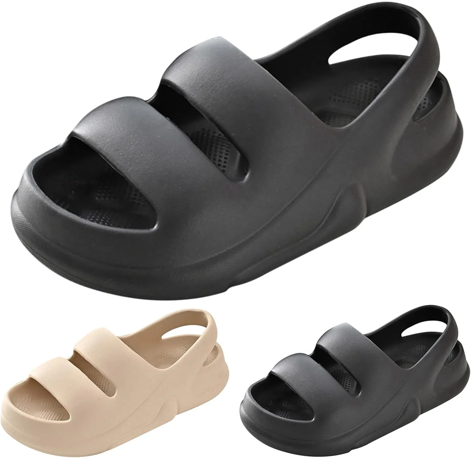Fashion All Seasons Men Sandals Flat Soles Thick Soles Non Slip Comfortable Indoor And Outdoor Cork Bed Sandals