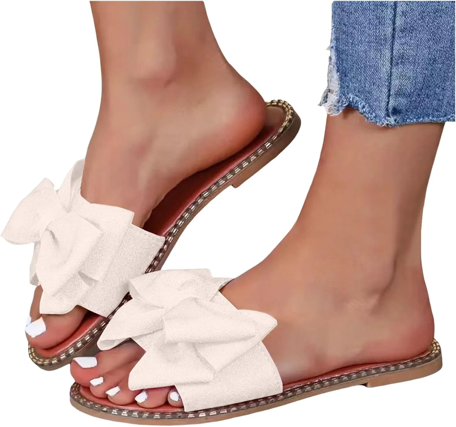 Flatform Open Toe Beach Sandals Women's Shoes Fashion Butterfly Festival Comfortable Flat Flip Flops Women's Outdoor