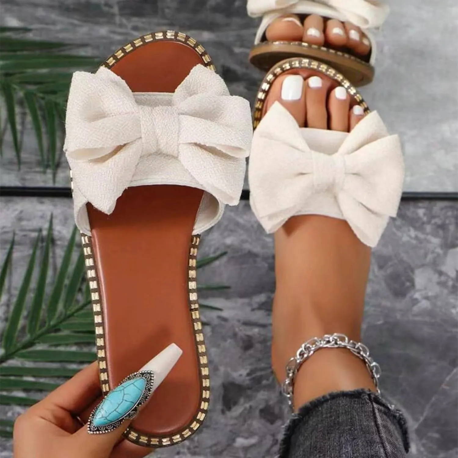 Flatform Open Toe Beach Sandals Women's Shoes Fashion Butterfly Festival Comfortable Flat Flip Flops Women's Outdoor