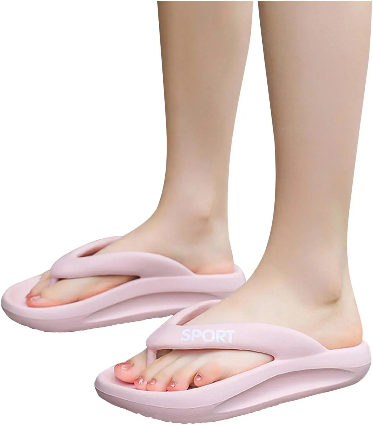 Flip Flops for Women with Arch Support Couple Soft Sole Orthopedic Sandals Thong Clip Toe Slip-on Slides Lightweight Comfortable Bathroom Home Slipper