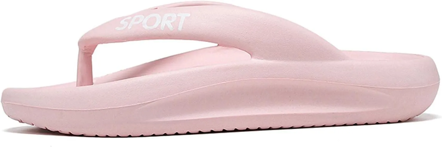 Flip Flops for Women with Arch Support Couple Soft Sole Orthopedic Sandals Thong Clip Toe Slip-on Slides Lightweight Comfortable Bathroom Home Slipper