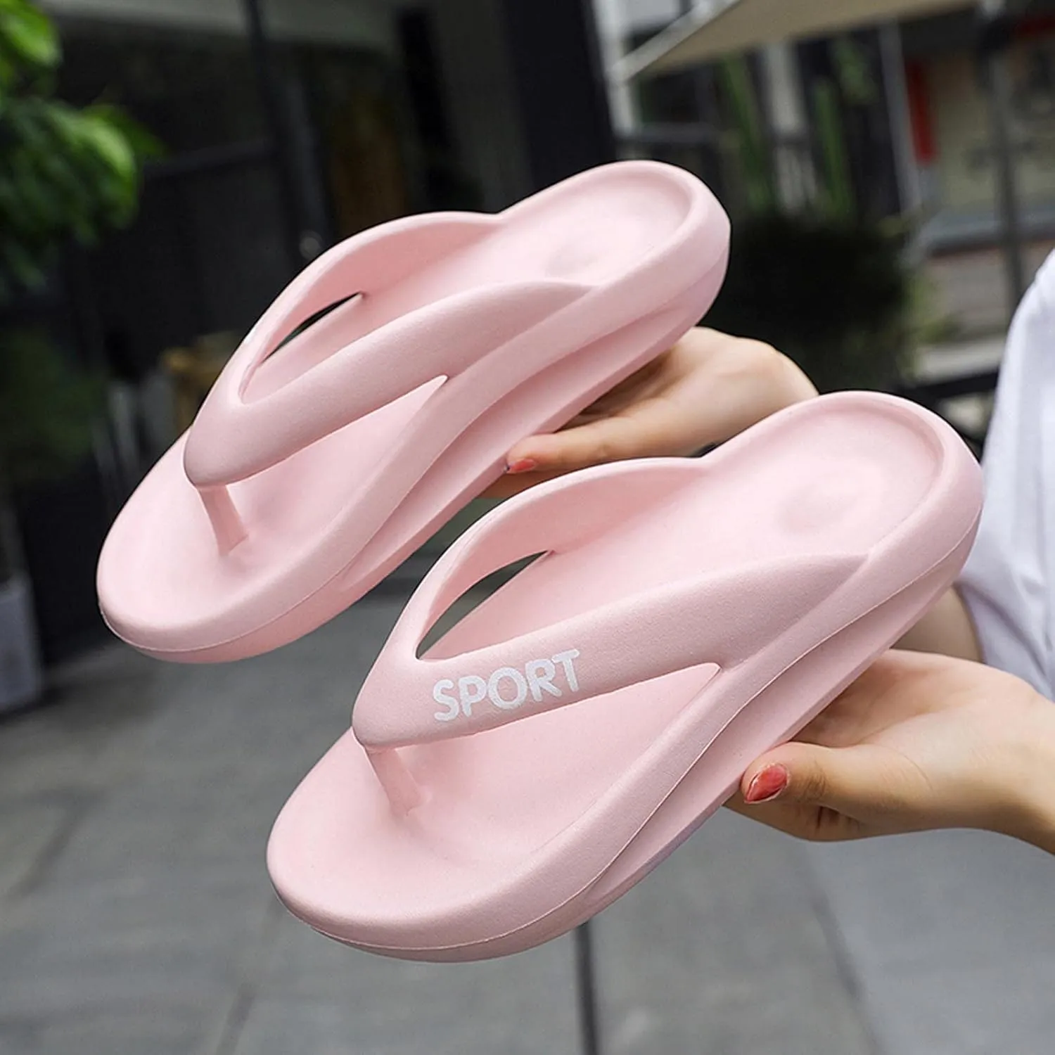 Flip Flops for Women with Arch Support Couple Soft Sole Orthopedic Sandals Thong Clip Toe Slip-on Slides Lightweight Comfortable Bathroom Home Slipper