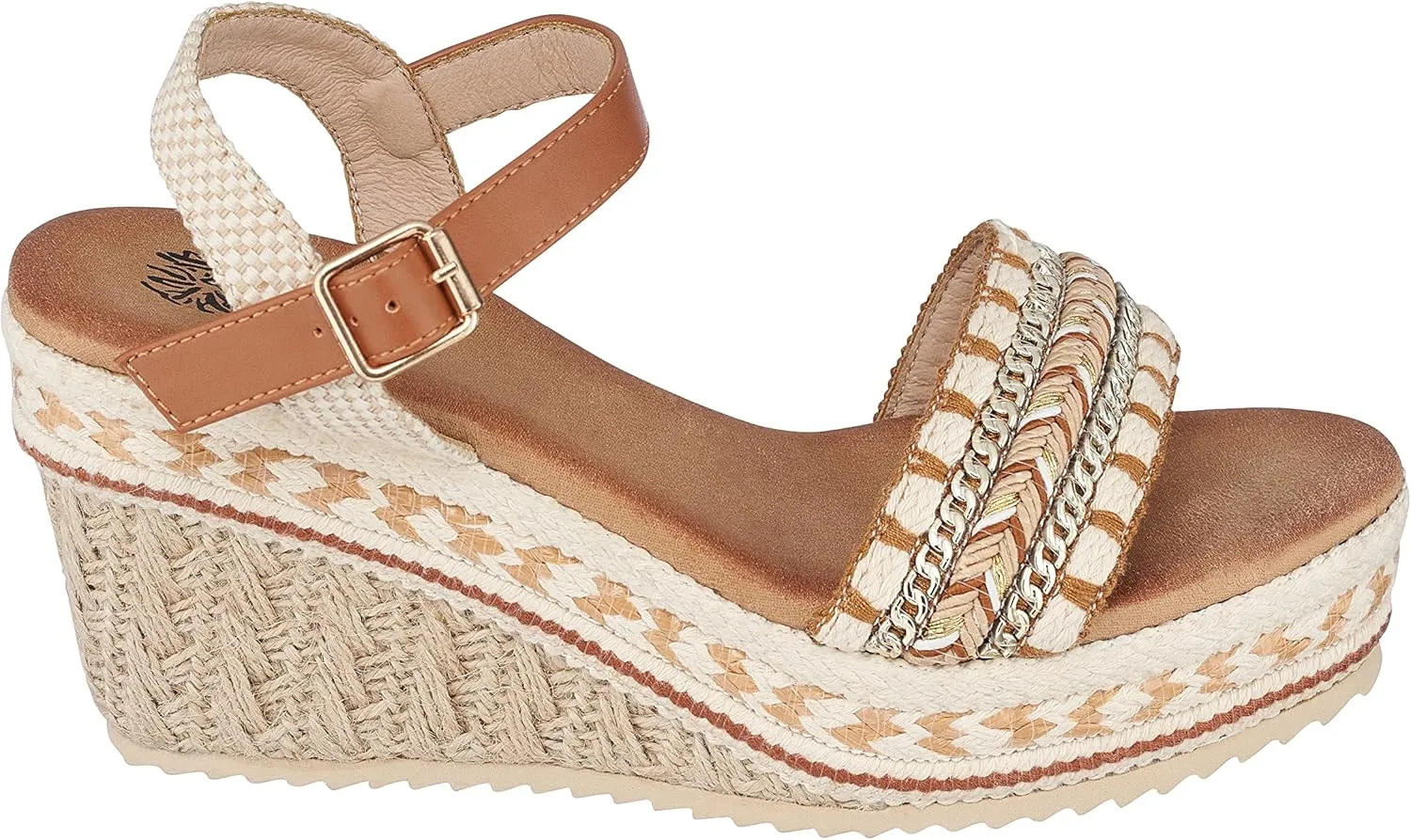 GC Shoes Women's Open Toe Memory Foam Summer Espadrille Wedge Sandals, Braided Strap Ankle Platform Heels, Cheri