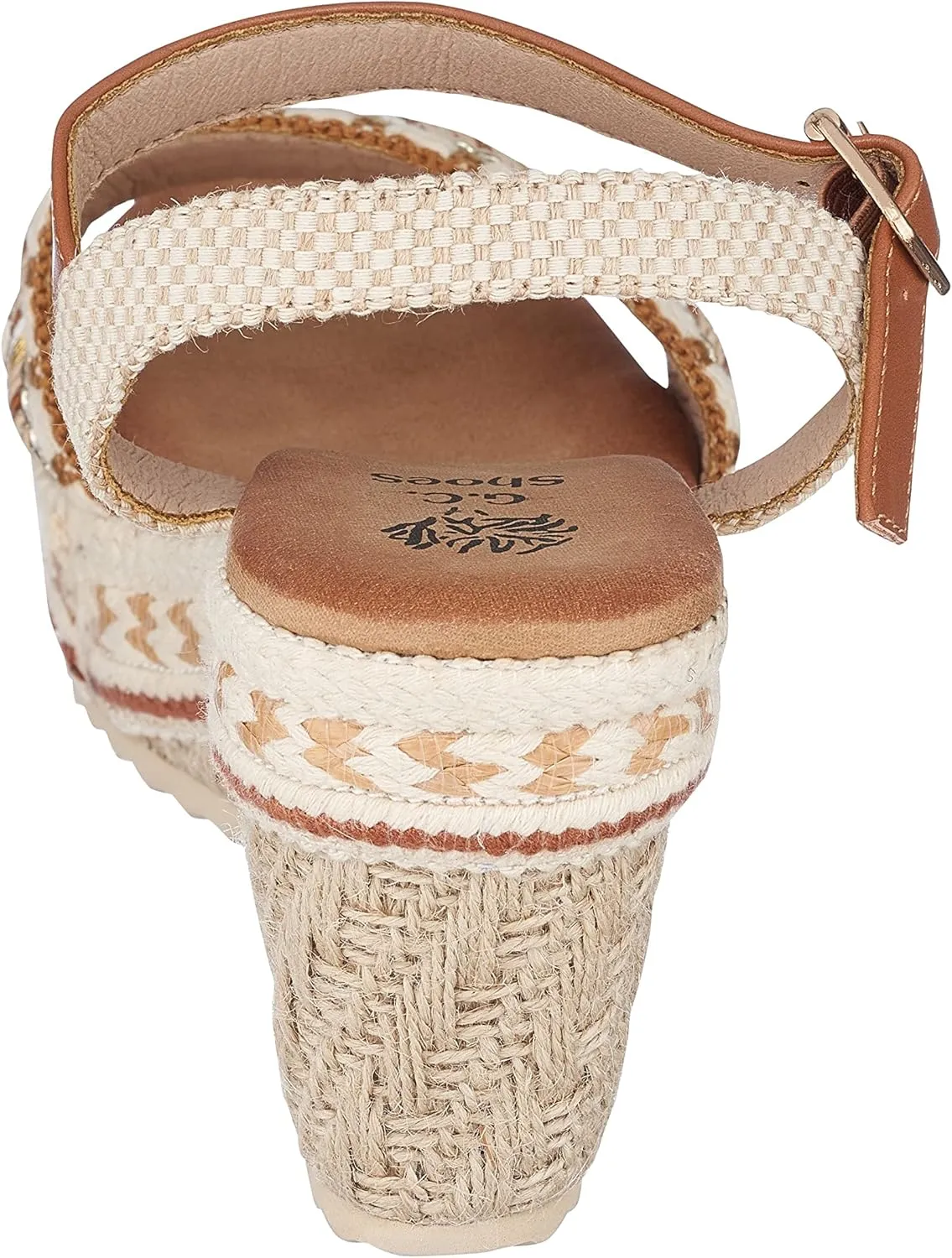 GC Shoes Women's Open Toe Memory Foam Summer Espadrille Wedge Sandals, Braided Strap Ankle Platform Heels, Cheri