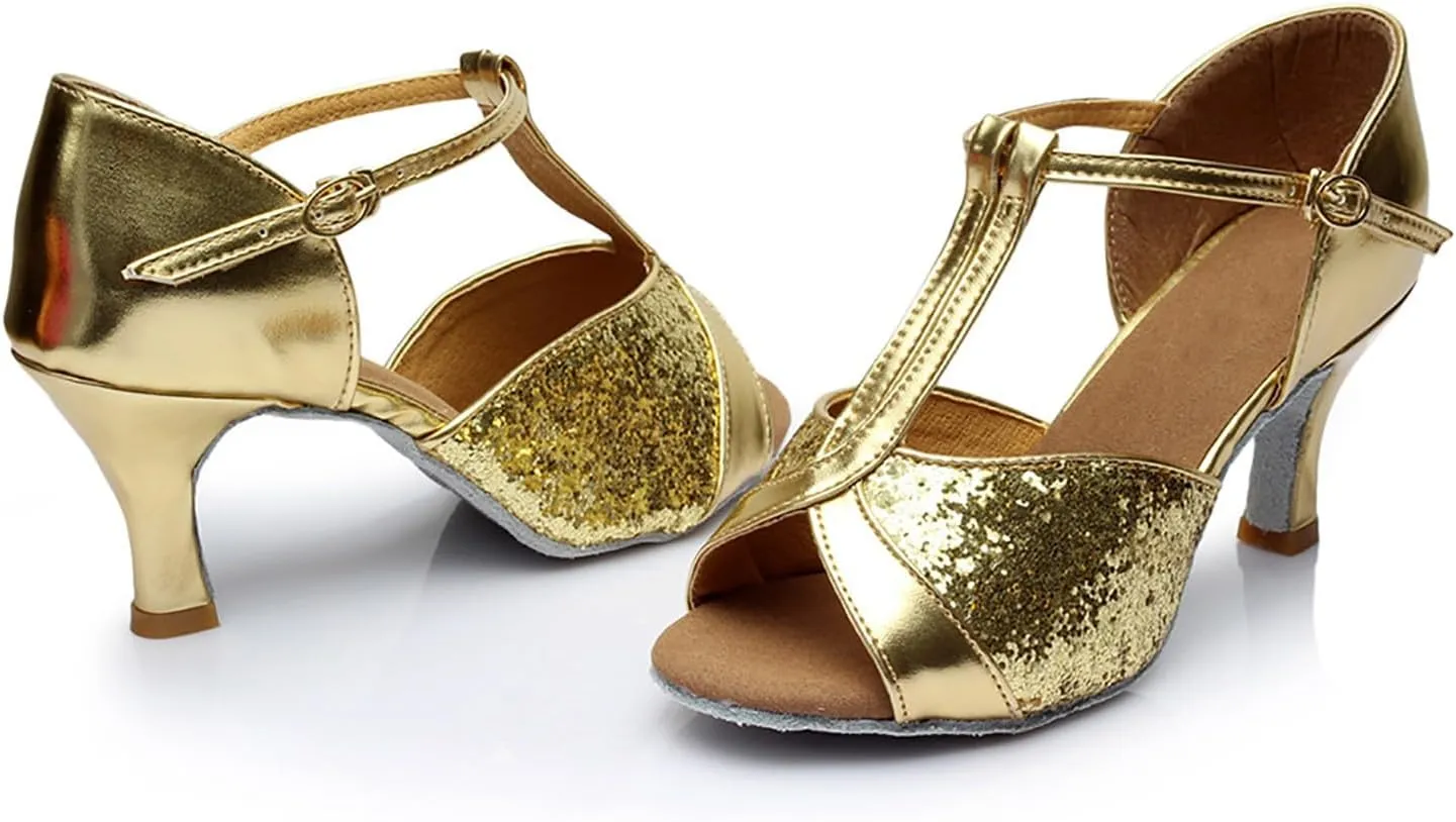 Heeled Sandals For Women Ballroom Performance Practice Dancing Shoes