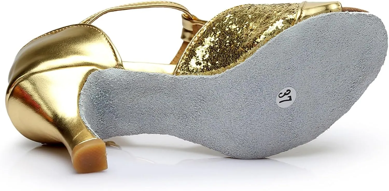 Heeled Sandals For Women Ballroom Performance Practice Dancing Shoes