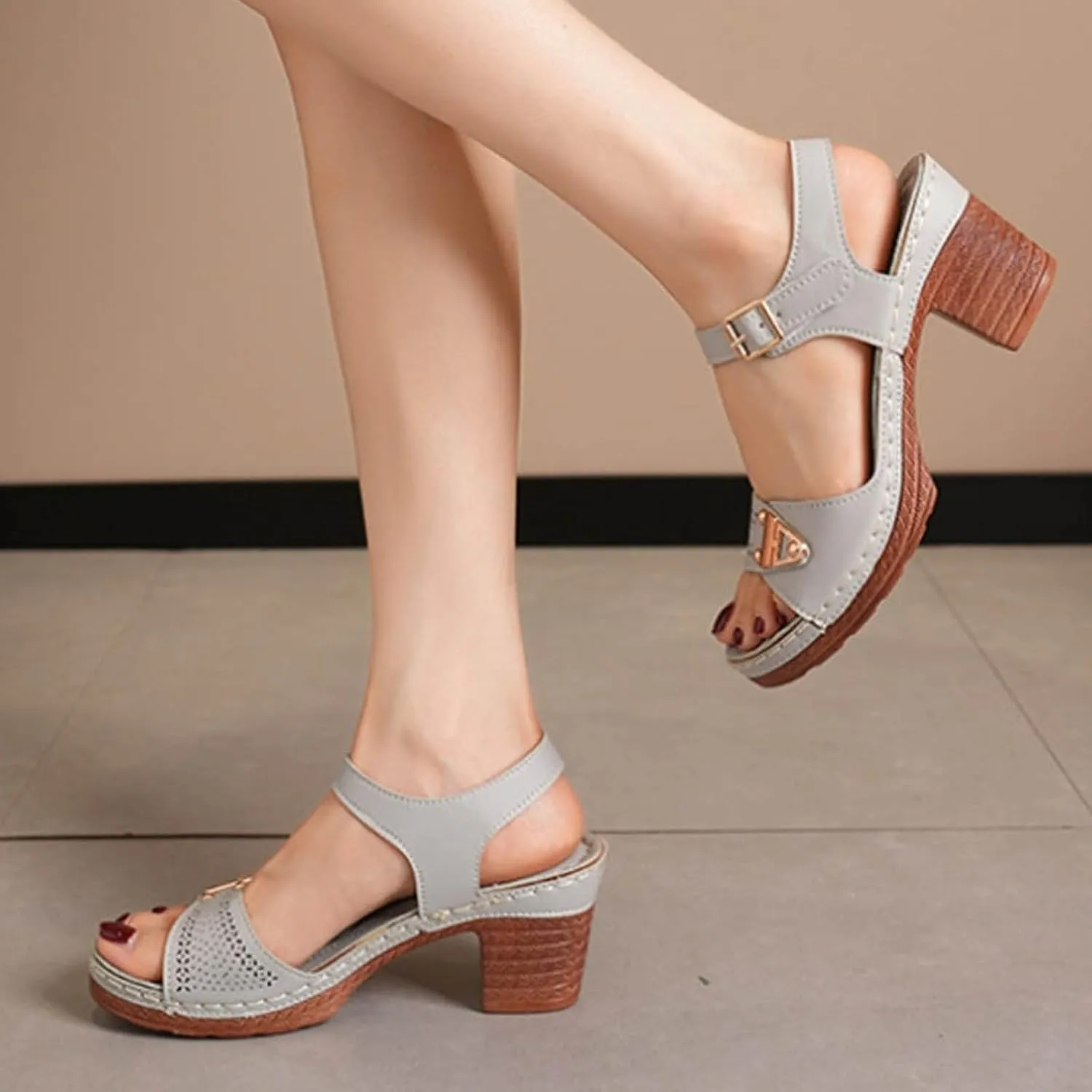 Heeled Sandals for Women Women's Open Toe Heeled Sandals Block Heels Womens Sandals Open Toe Strappy Sandals