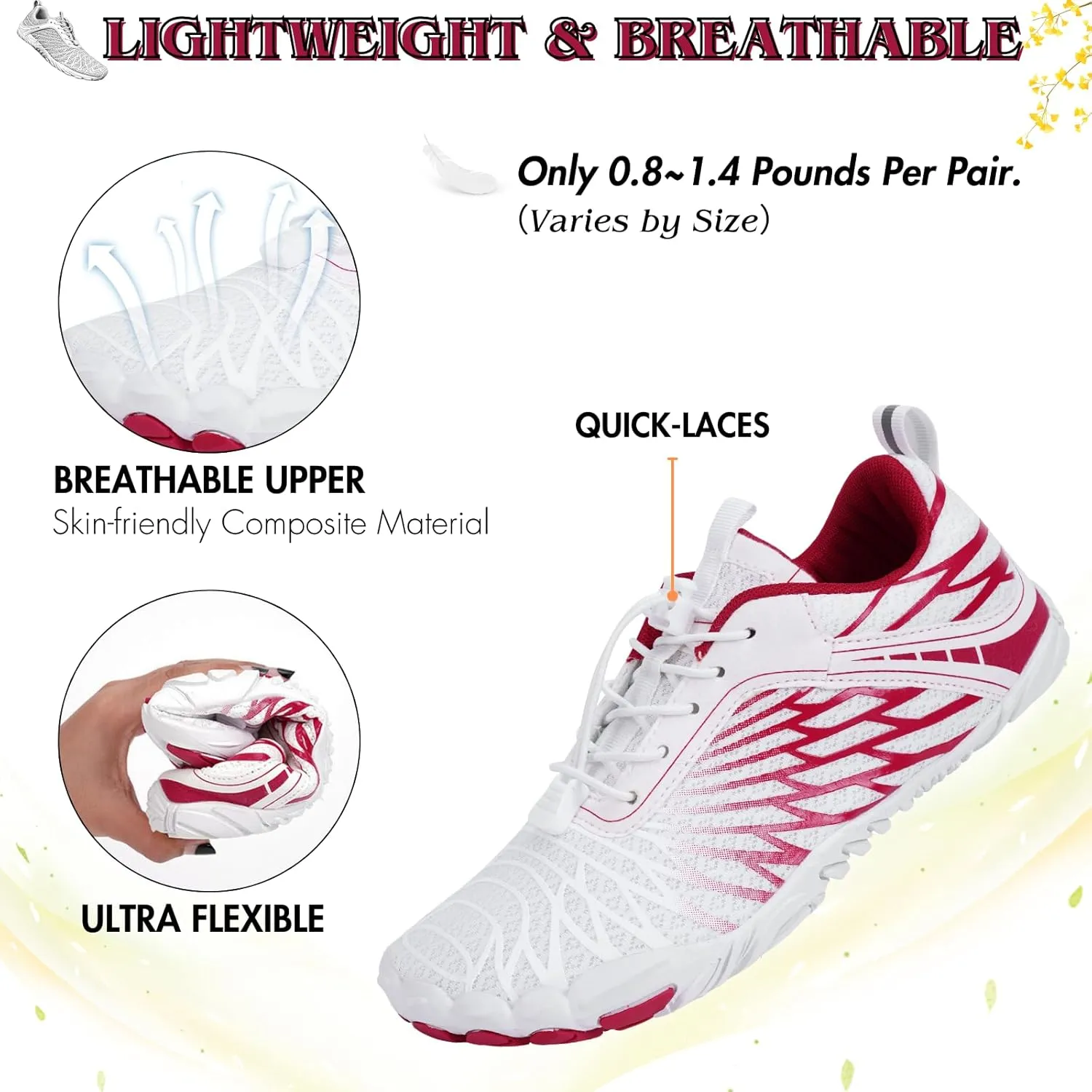 Hike Barefoot Shoes Women Men Minimalist Wide Toe Box Footwear Zero Drop Athletic Cross-Trainer Fashion Sneakers