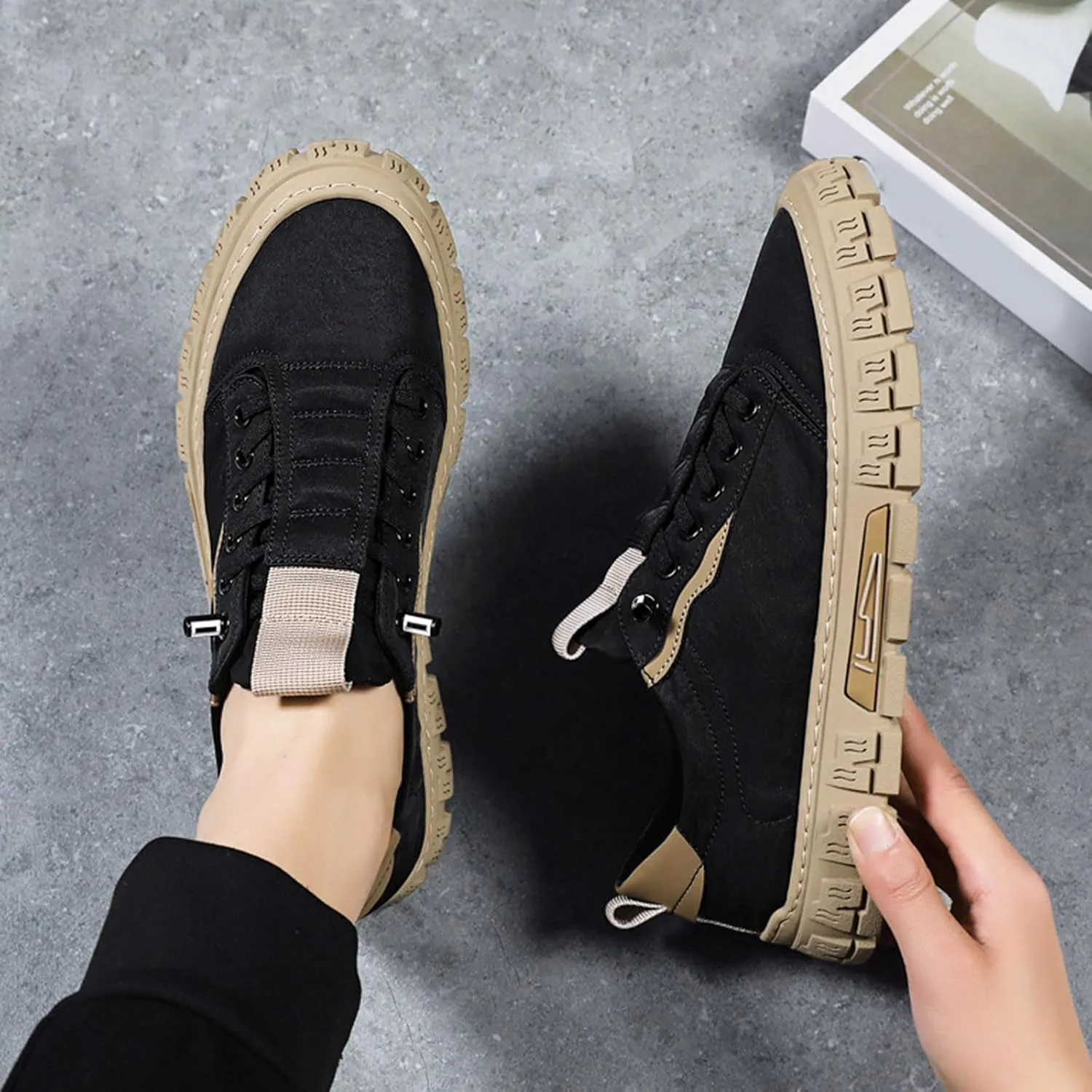 IWIHMIV Mens Walking Shoes Men's Slip On Shoes Men's Fashion Sneakers Men's Casual Sports Shoes Comfortable Non Slip Sneakers