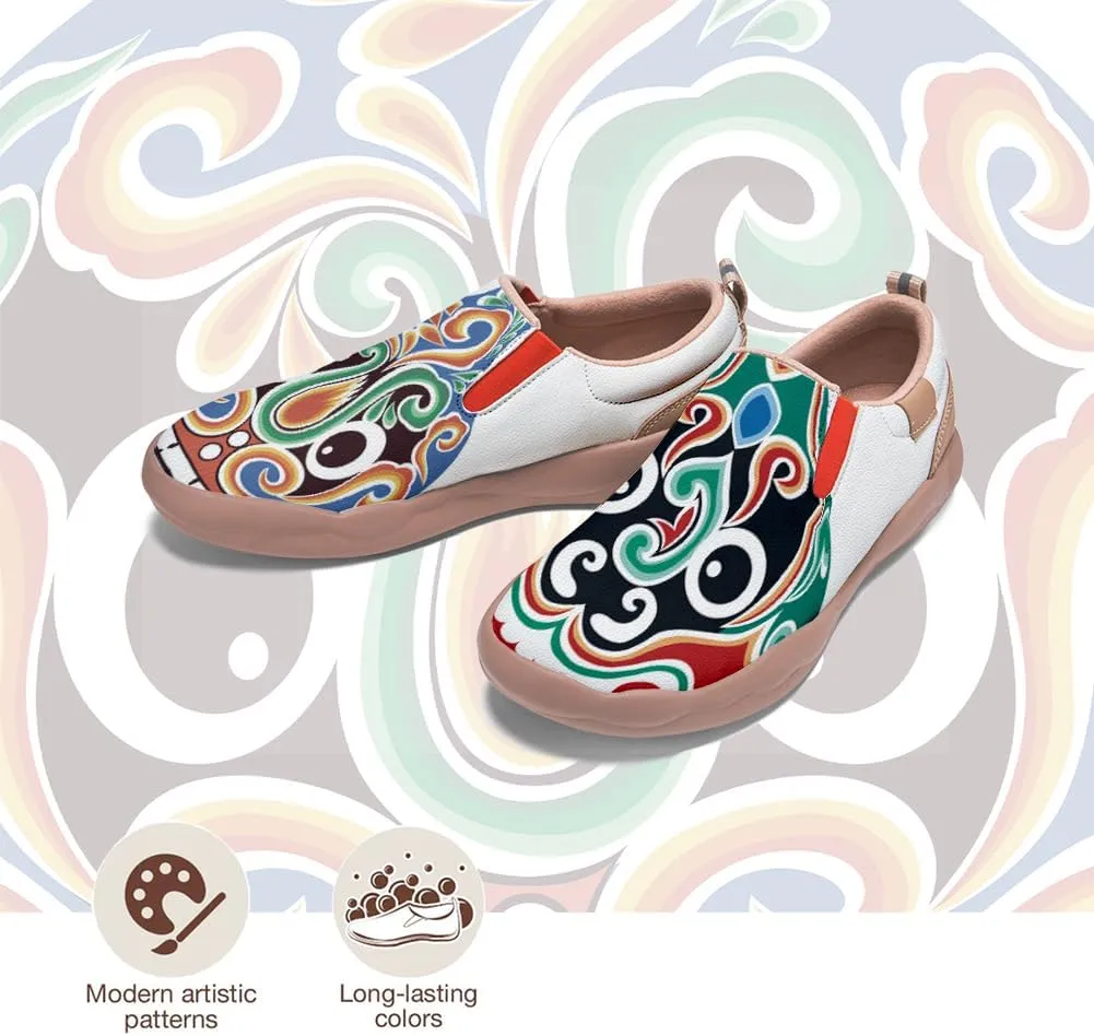 Kid's Painted Travel Shoes Slip On Casual Loafers Lightweight Comfort Fashion Sneaker Horse Spoon Face Chinese Style