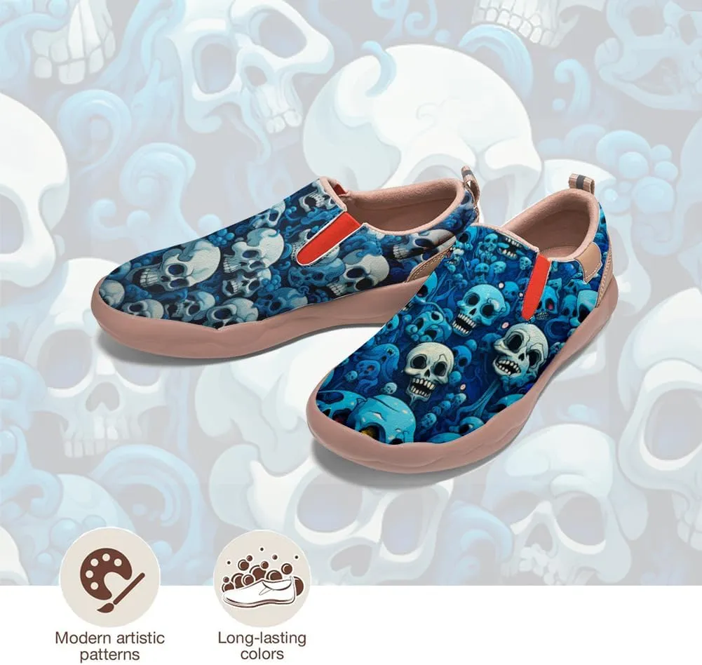 Kid's Slip-on Loafers Boys Girls Casual Shoes Lightweight Comfort Fashion Leather Sneakers Charm of Skulls