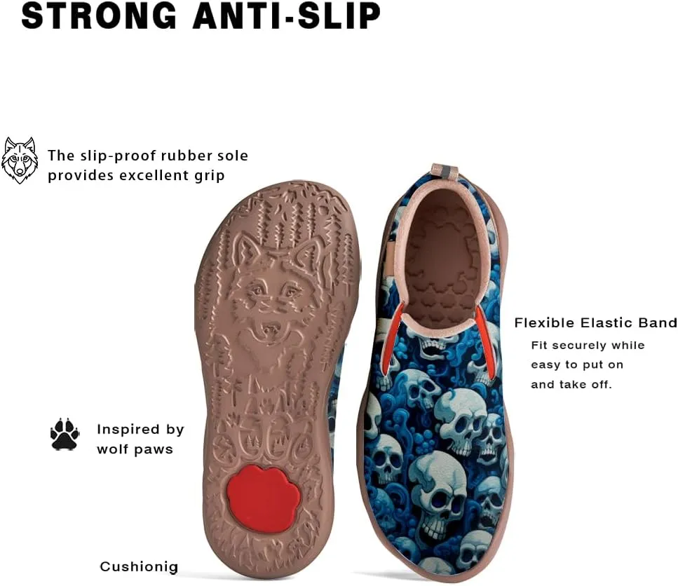 Kid's Slip-on Loafers Boys Girls Casual Shoes Lightweight Comfort Fashion Leather Sneakers Charm of Skulls