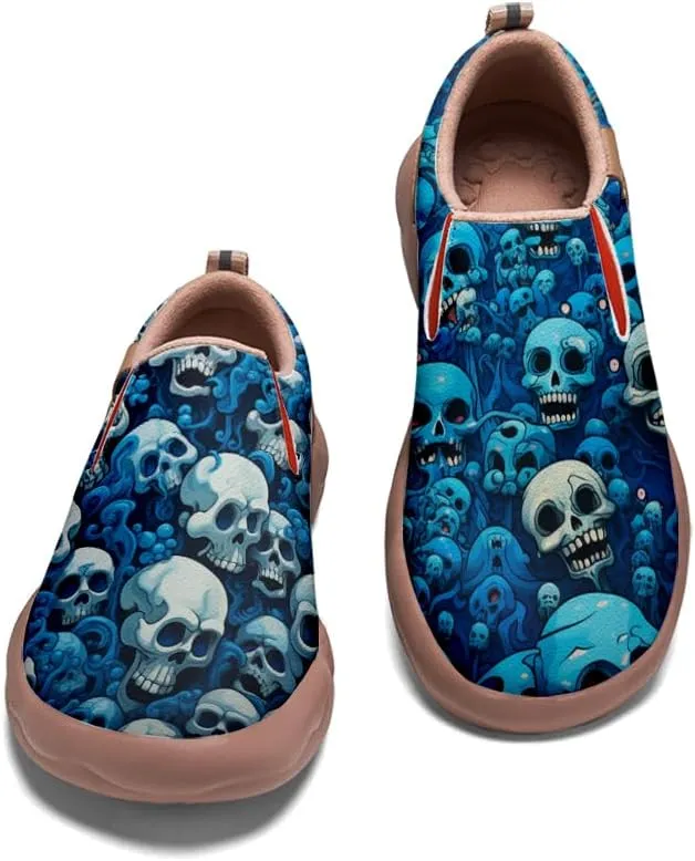 Kid's Slip-on Loafers Boys Girls Casual Shoes Lightweight Comfort Fashion Leather Sneakers Charm of Skulls