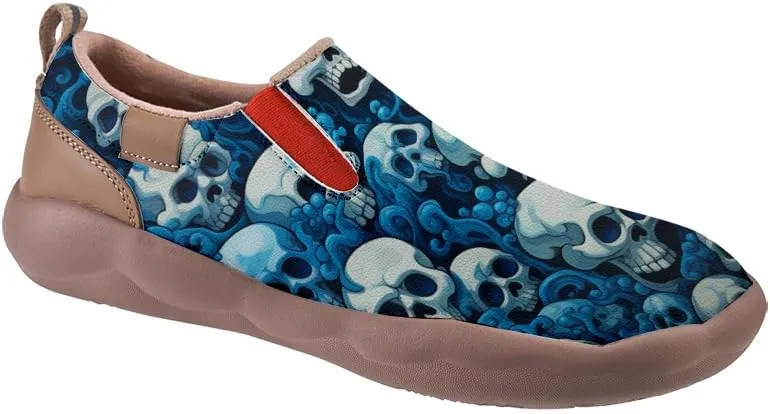 Kid's Slip-on Loafers Boys Girls Casual Shoes Lightweight Comfort Fashion Leather Sneakers Charm of Skulls