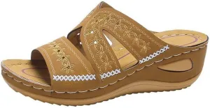 Lausiuoe Orthotic Sandals For Women Plantar Fasciitis Arch Support Slides Slippers Comfort Wedge Orthopedic Flip Flops
