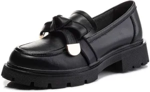 Loafers for Women Stylish Middle Heel Rubber Women's Black Casual Shoes for Everyday Wear