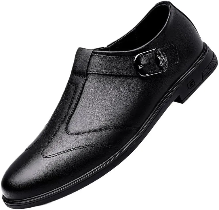 Luxury Men's Leather Casual Shoes, Comfortable Black Business Dress Loafers, Oxford Driving Footwear for Formal and Everyday Wear