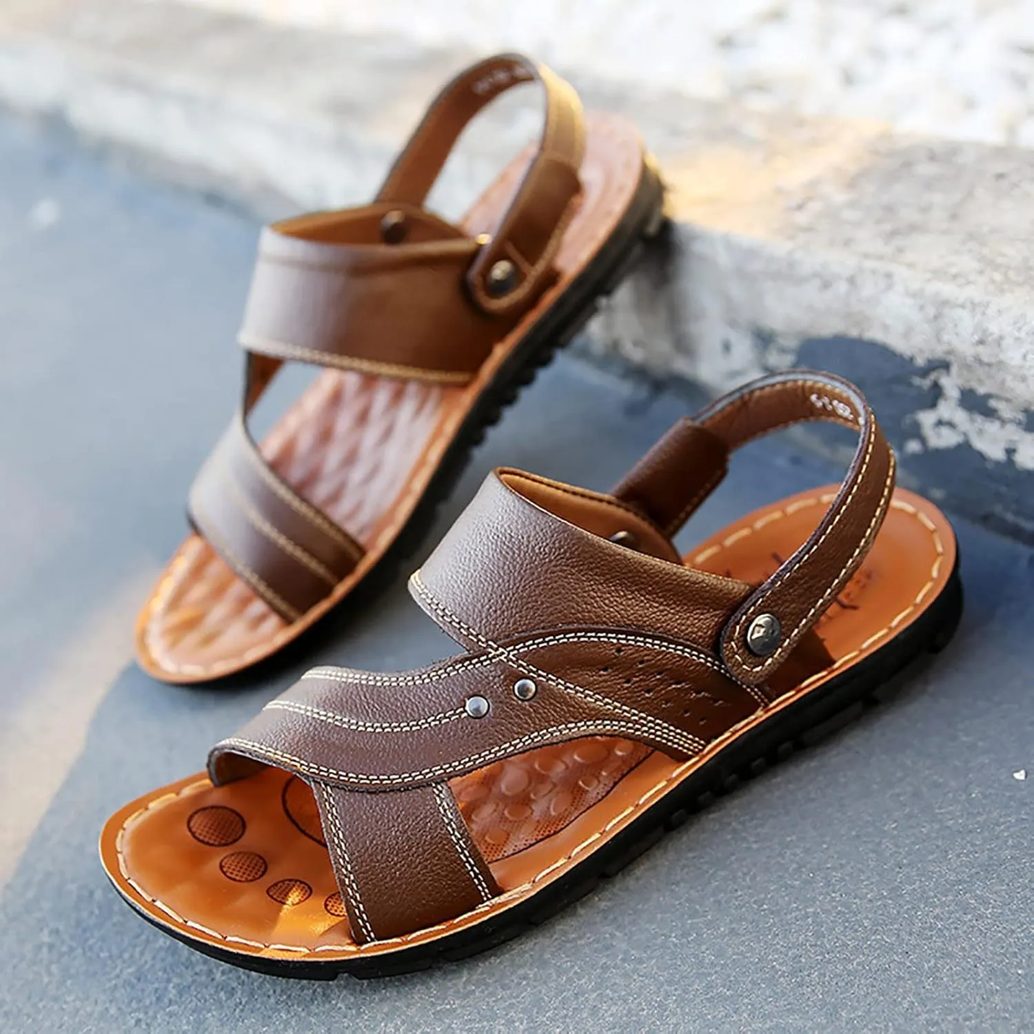 Male Summer Comfort Middle Slippers Sandals Use Shoes Official Sandals for Men