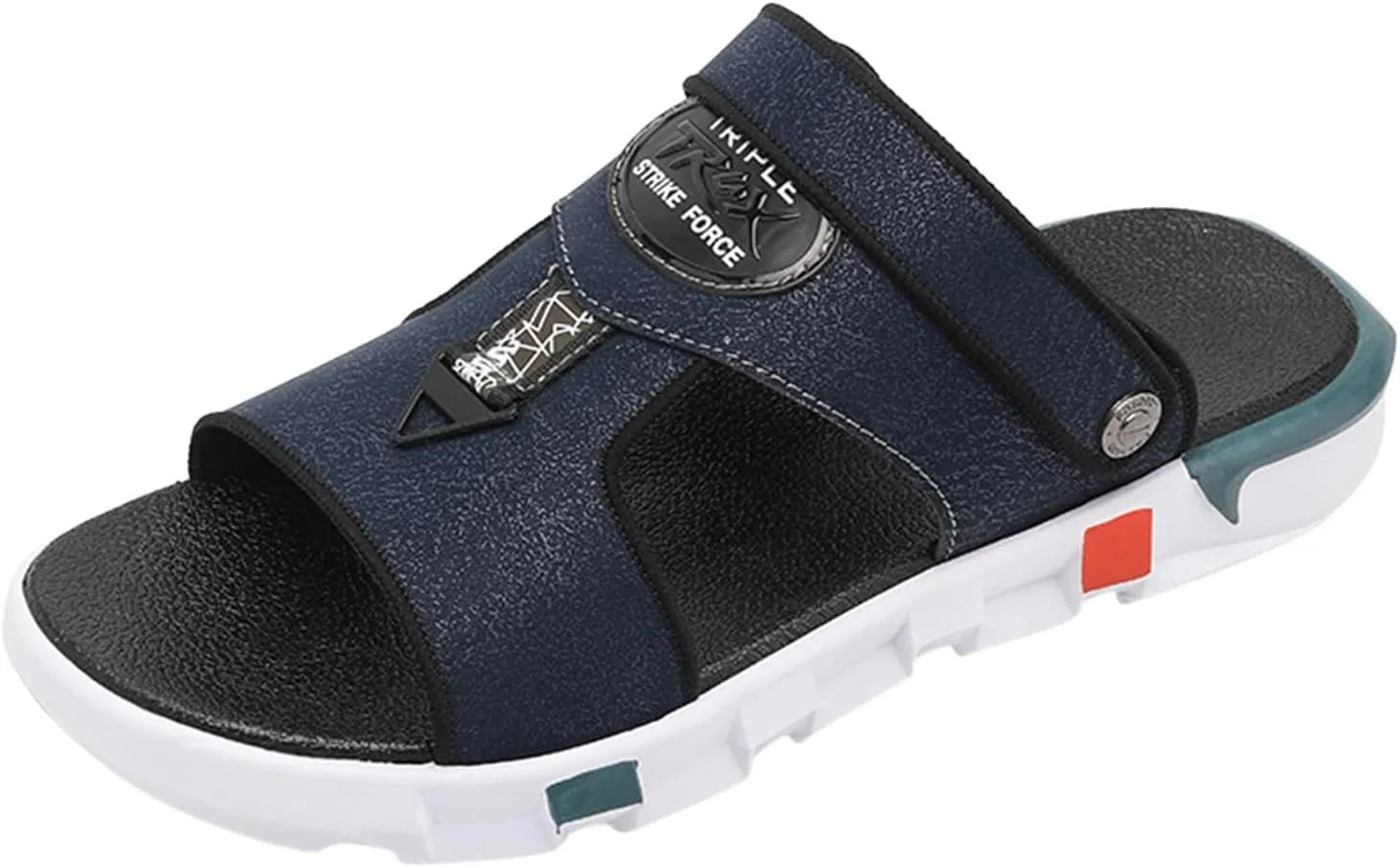 Men Summer Casual Leather Sandals Leather Beach Shoes Slip Open Toe Sandals Garnet Shoes