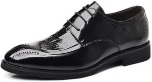 Men's Casual Business Formal Oxfords Shoes Lightweight Leather Dress Shoes with Non-Slip Rubber Sole